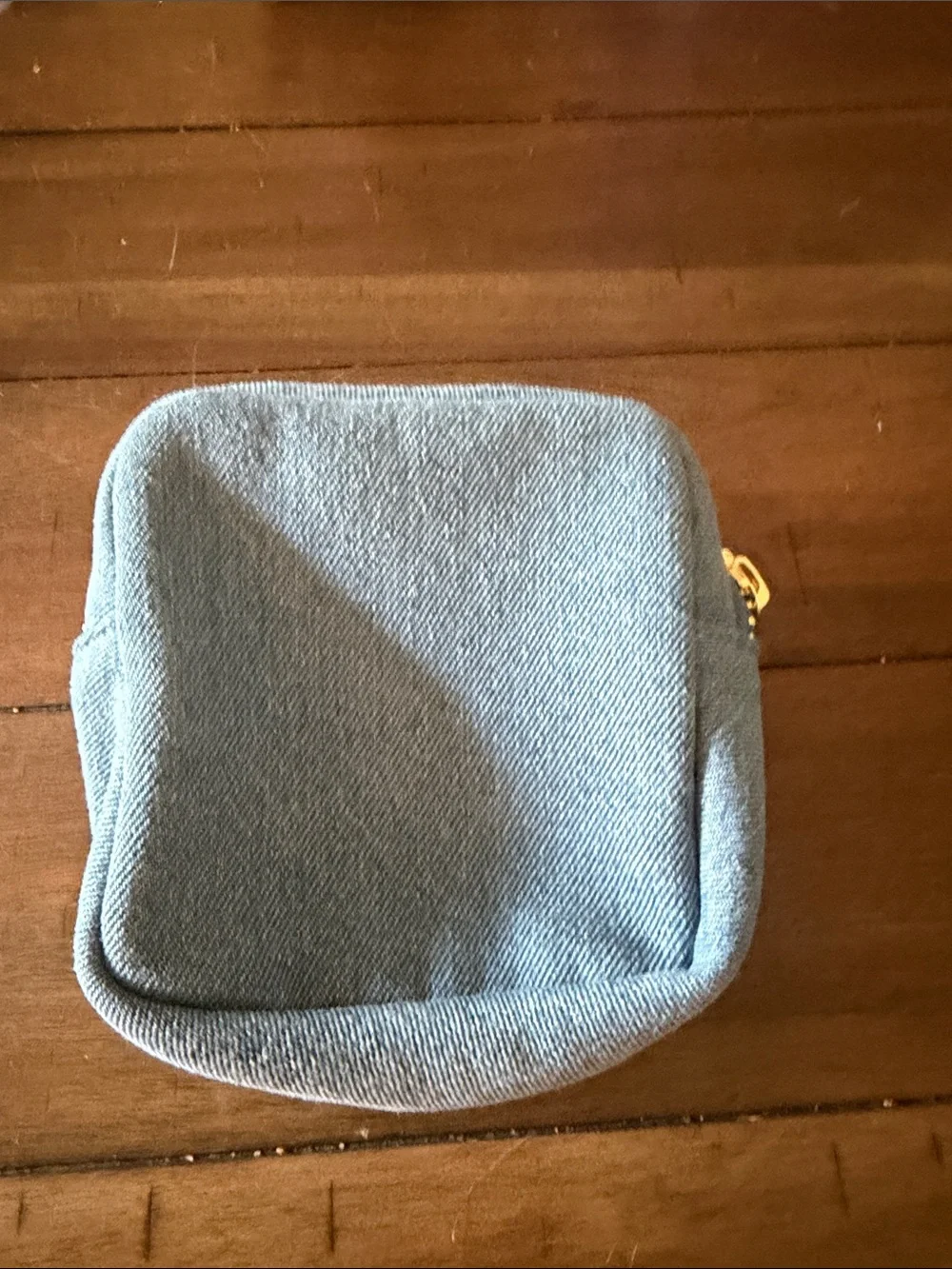 Stoney Clover Lane Denim Mini Poucj with Mickey Rainbow Patch NWOT